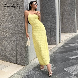 LanLanLo Nữ Màu Trơn Phối Ren Gợi Cảm Babes Backless Sling Dress