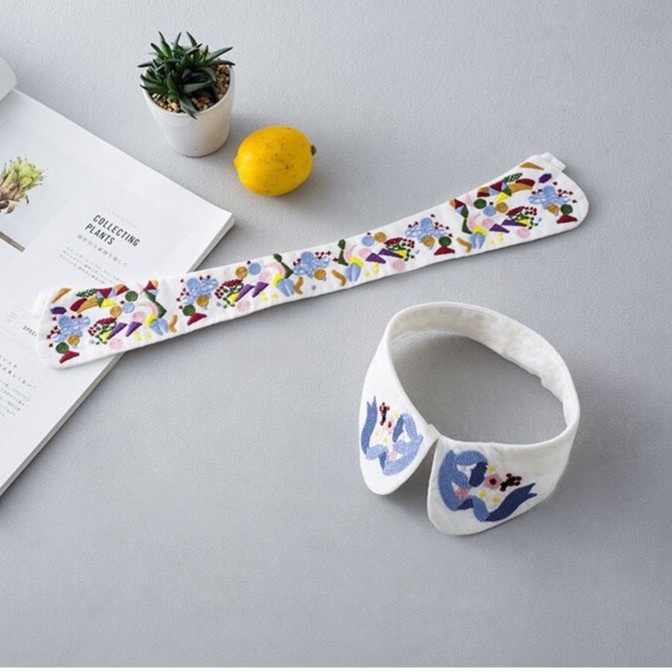 Cổ áo tháo rời thêu cách điệu - Mã CN08 CN07