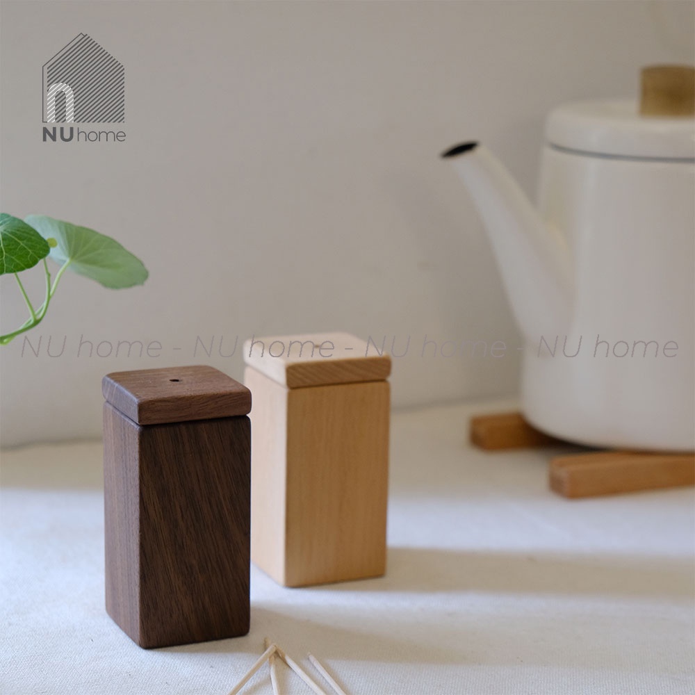 nuhome.vn | Hũ tăm gỗ - Tino, lọ đựng tăm được thiết kế đơn giản bằng chất liệu gỗ tự nhiên cao cấp