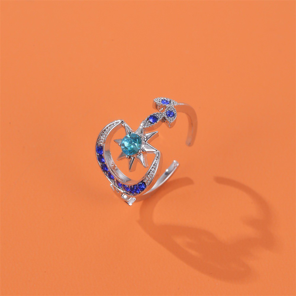 Nhẫn Hình Chiếc Lá Đính Đá Zircon Xanh Thời Trang Cho Nữ