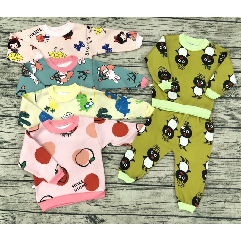 Bộ nỉ lót lông bo ống dày ấm, bộ nỉ dài tay