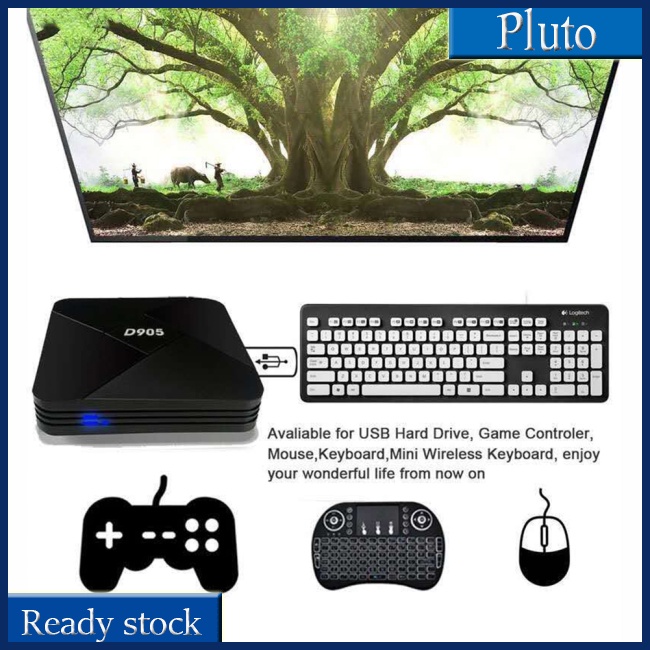 Hộp Trò Chơi Điện Tử Thông Minh D905 4k Amlgic S905 Kết Nối Wifi Tương Thích Với Android Tv Box