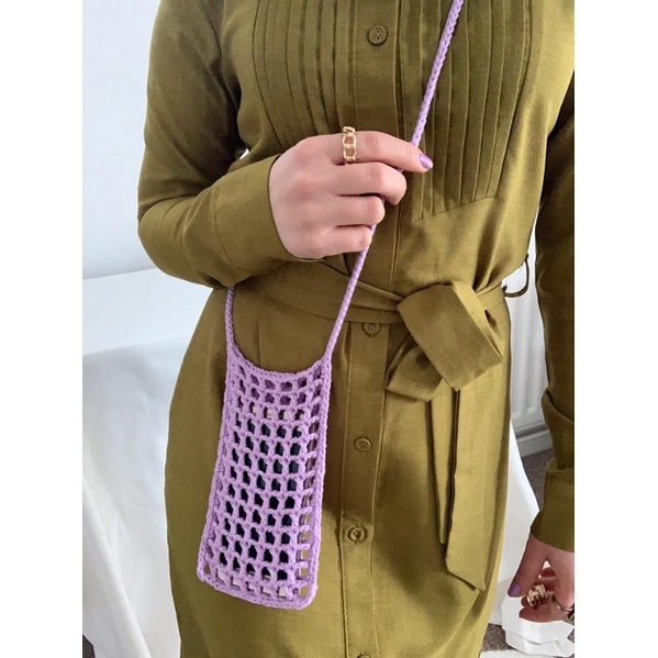 Túi móc len handmade đựng điện thoại