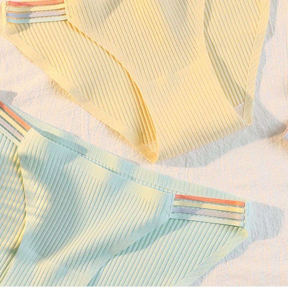 OCEANMAP Quần Lót Cotton Lưng Thấp Màu Trơn Cầu Vồng Gợi Cảm Thoải Mái Cho Nữ