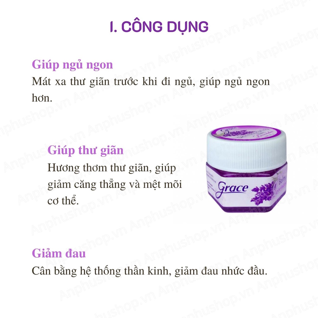 Dầu cù là giúp ngủ ngon Grace Lavender Thái Lan 20gr (Hàng chính hãng)