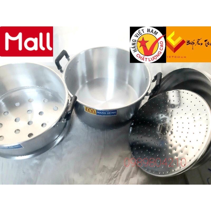 Chõ nhôm hấp xôi Mạnh Hùng đủ size 20,22,24,28,28,30,32,chõ đồ xôi hấp bánh ,chõ nhôm bóng sáng hàng dày dặn