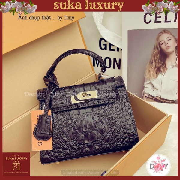 Túi Xách nữ có dây đeo chéo  vân Da CÁ SẤU sắc nét SK125U bản size 20