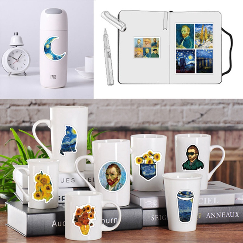 Miếng dán in hình Van Gogh làm đồ trang trí xinh xắn