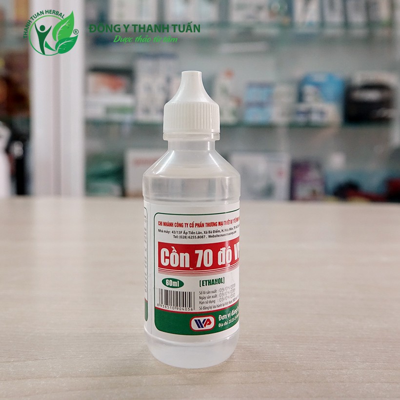 Cồn 70-90 độ chai 60ml (Màu trắng) – Ứng dụng trong y tế, spa dùng để rửa tay, sát trùng, diệt khuẩn