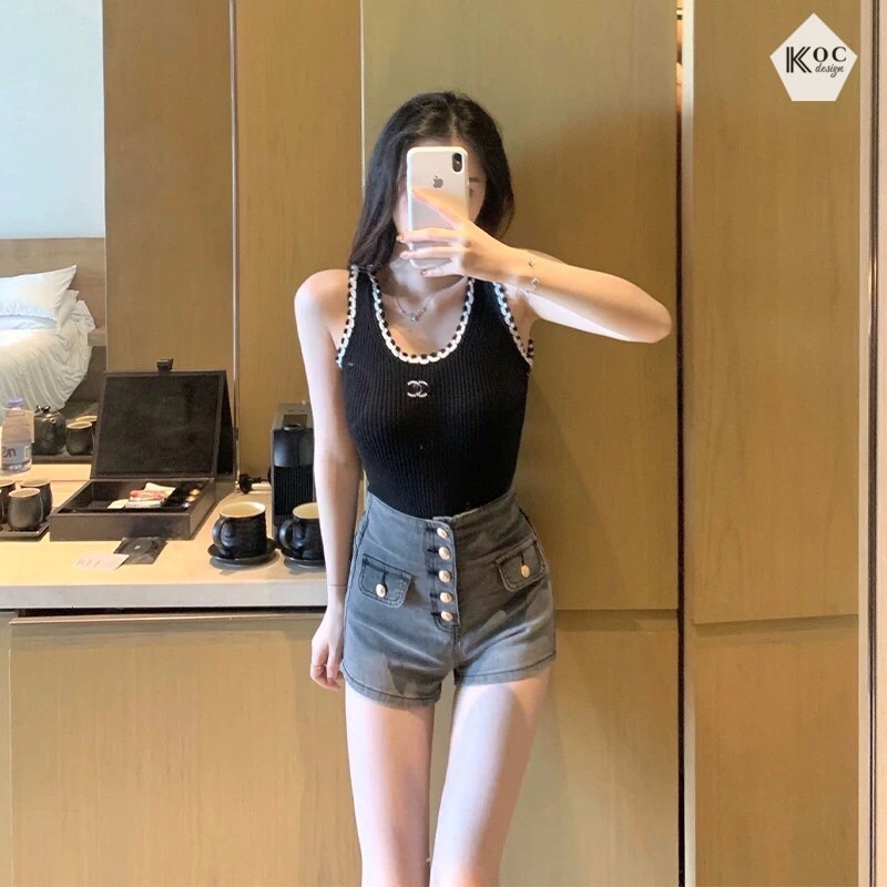 Áo ba lỗ sát nách len montogi viền chất tăm co dãn