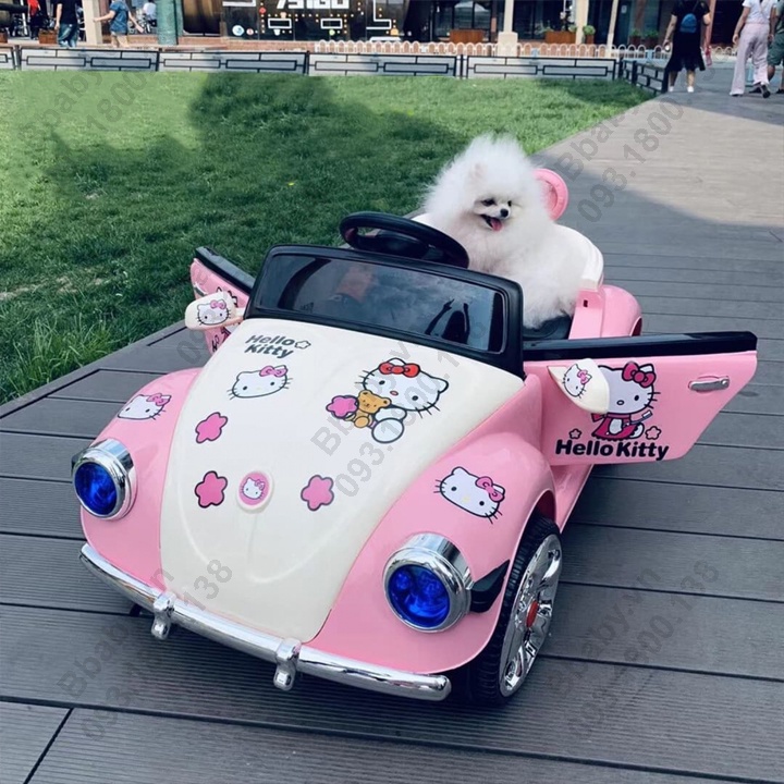 Xe ô tô điện cho bé Hello Kitty - Xe điện trẻ em điều khiển