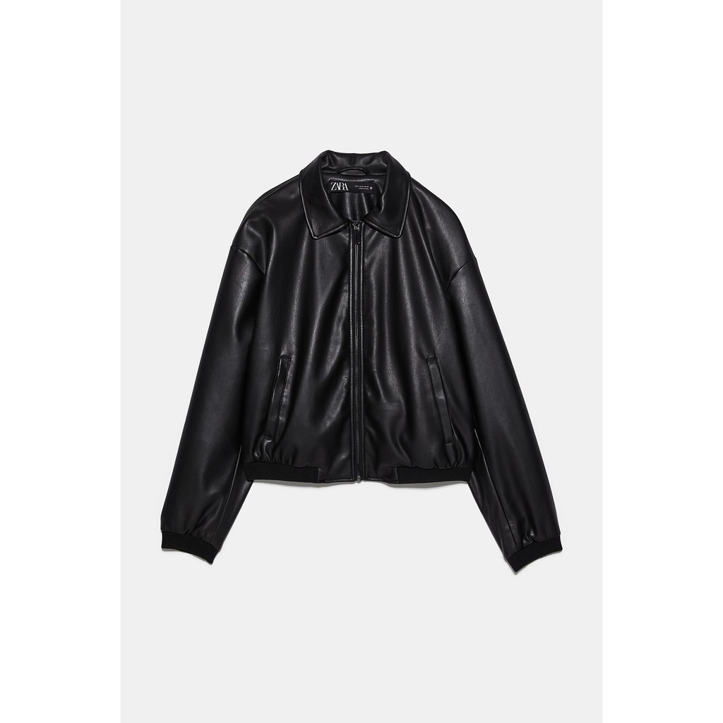 ÁO KHOÁC BOMBER DA CỔ BẺ ZARA NỮ