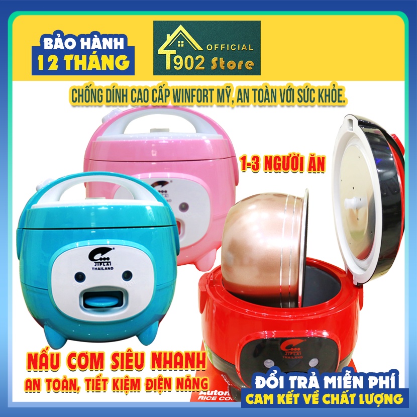 Nồi Cơm Điện Mini 1 Lít, 1.2 Lít JIPLAI Thailand Có Chống Dính, BH 12 Tháng