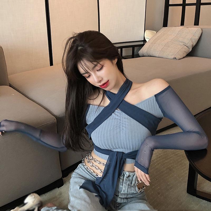 Áo Thun Dài Tay Hở Vai Gợi Cảm Cho Nữ