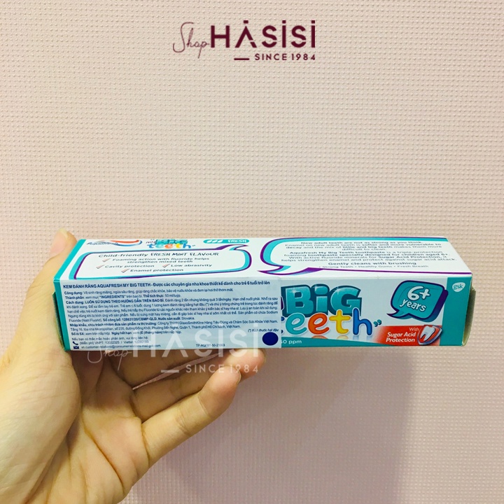 Kem đánh răng AQUAFRESH - My Big Teeth 6+ Years 50ml (KĐR Em Bé Trên 6 Tuổi - Xanh)