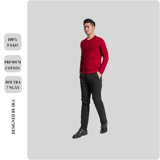 Áo Len Nam Dáng Slim Fit, Hàng Chính Hãng Kwin, Chất Cotton, Vải Mịn Màng, Không Chảy Áo