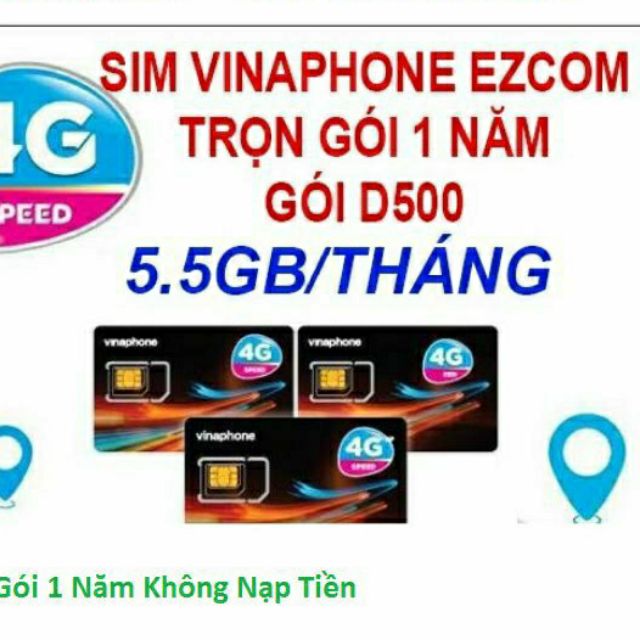 Sim VINA D500 TRỌN GÓI 1 NĂM KHÔNG PHẢI NẠP TIỀN |