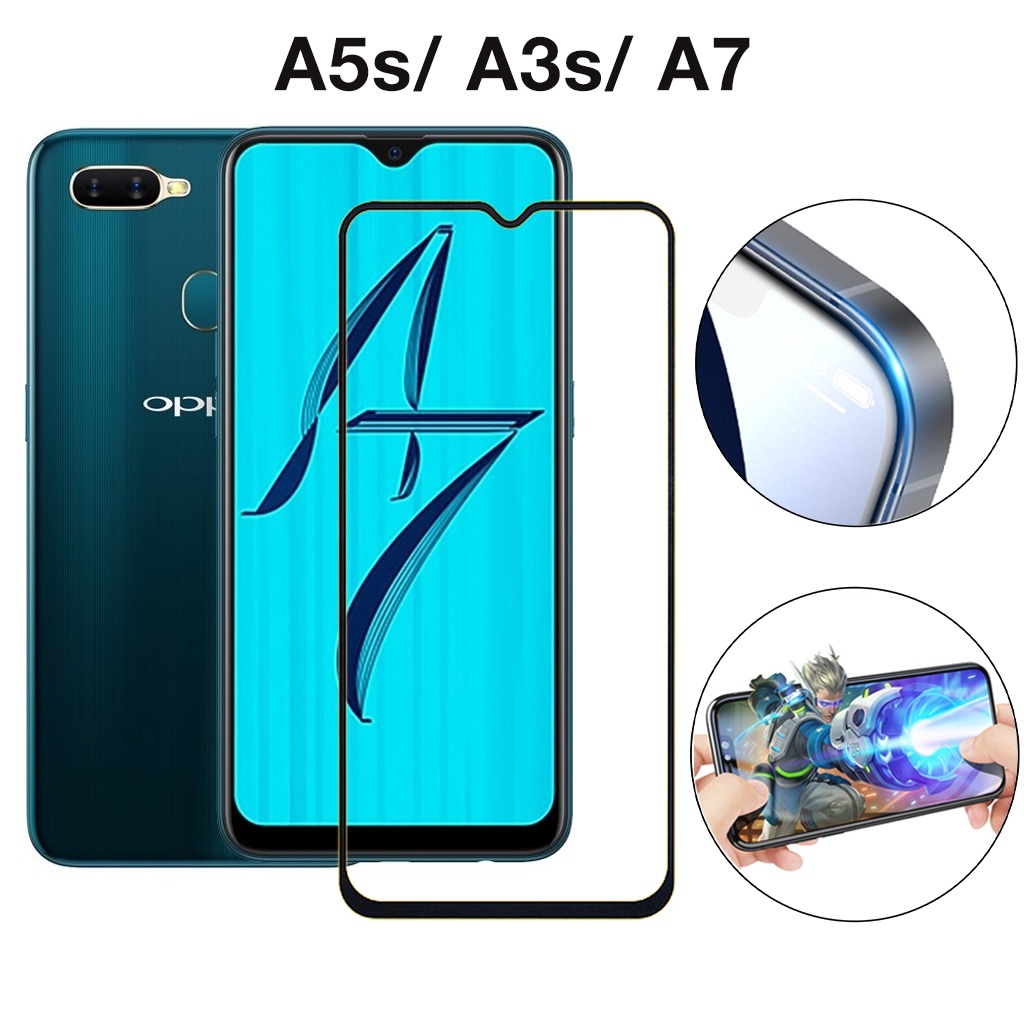 Kính Cường Lực Oppo A5s A3s A7 2018 full màn cao cấp chống trầy xước màn tặng kèm khăn lau màn hình Kính [9D]