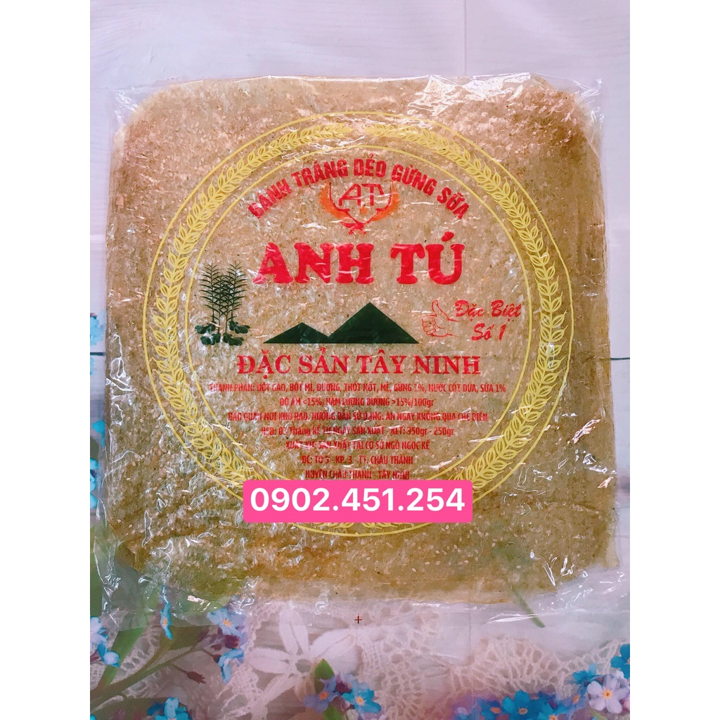 1 Xấp 350g Bánh Tráng Dẻo Gừng Anh Tú Chữ Đỏ