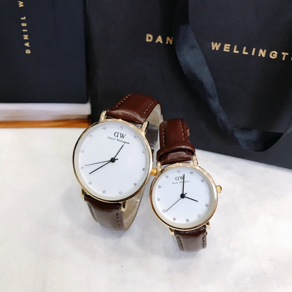Đồng hồ Nam (nữ) DW, dây da mặt đính đá, hàng full box, thẻ bảo hành 12 tháng. | BigBuy360 - bigbuy360.vn