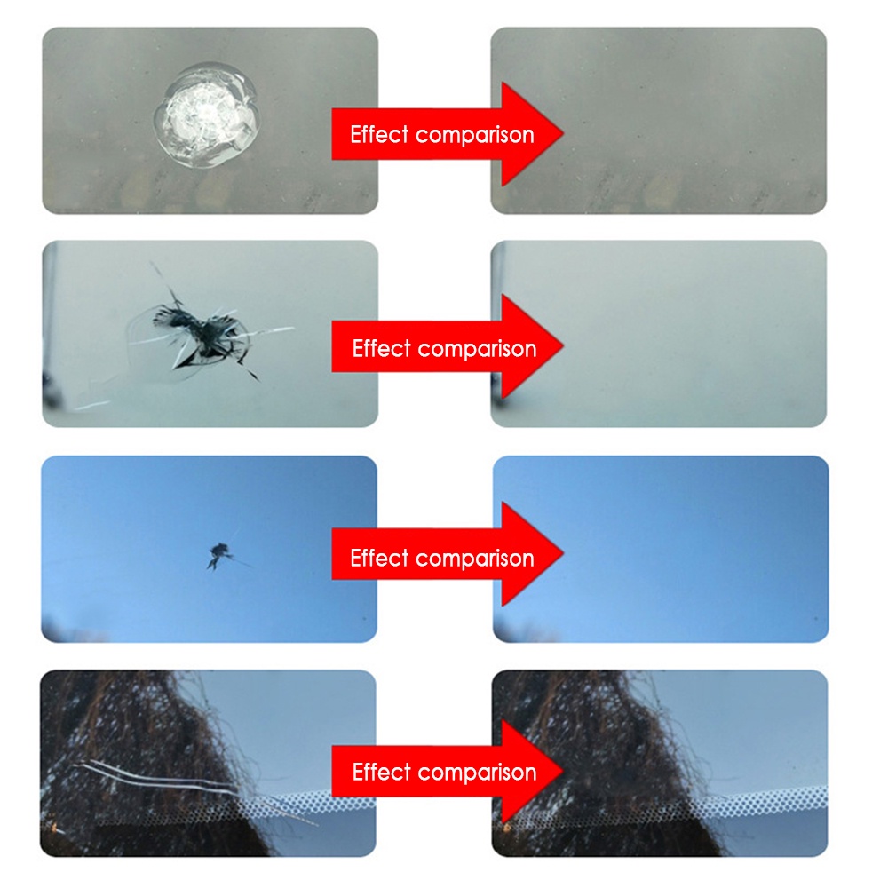 Bộ Keo Dán Nhựa Resin Sửa Chữa Vết Nứt Kính Chắn Gió Xe Hơi