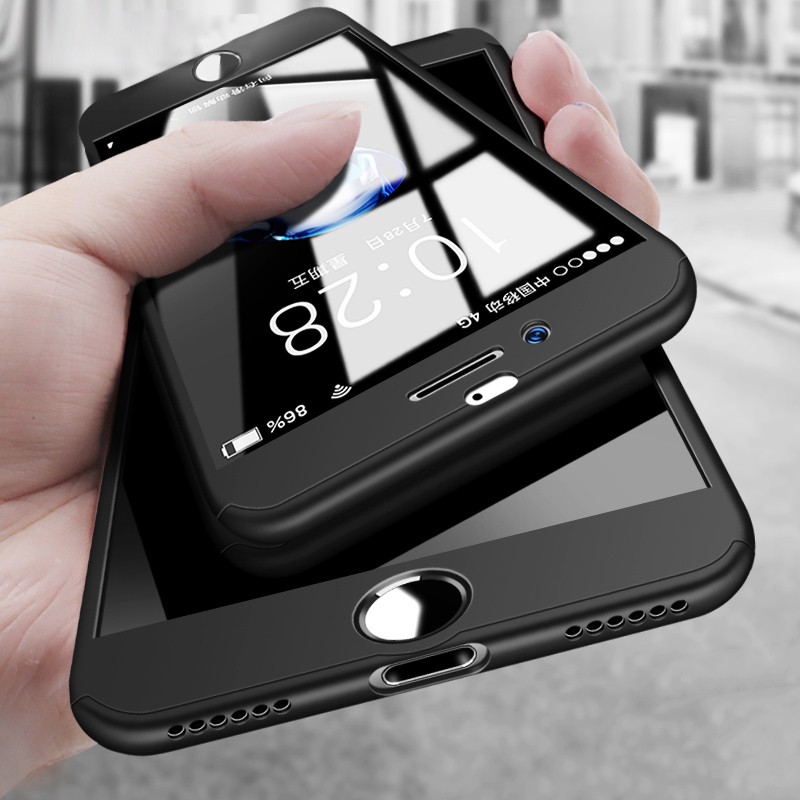 Ốp điện thoại siêu mỏng mặt kính cường lực bảo vệ 360 độ cho iPhone 6 6s Plus 7 8 Plus X XR XS Max iPhone 11 Pro Max