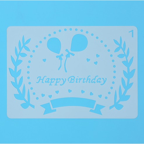 Thước Vẽ Hoạ Tiết Thủ Công Happy Birthday - Mẫu 1