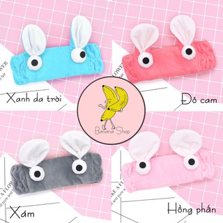 Băng đô turban tai thỏ 3D cài tóc vải bông mềm mại Banana Store