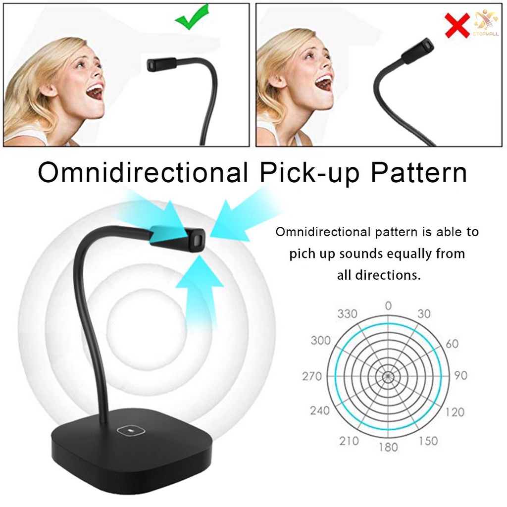 Micro Để Bàn Có Dây USB Xoay 360 Độ Không Gây Tiếng Ồn Cho PC Laptop | BigBuy360 - bigbuy360.vn