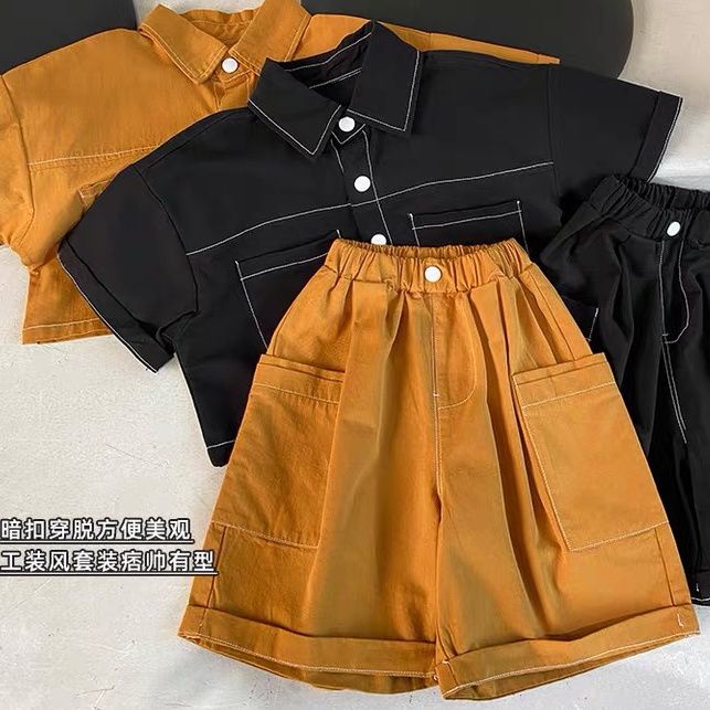 Bộ Áo Sơ Mi Ngắn Tay + Quần Short Thời Trang Mùa Hè Hàn Quốc Mới Cho Bé Trai 2022