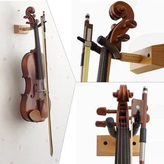 Flanger Wood Base Wall Mount Violin Hanger Hook Holder