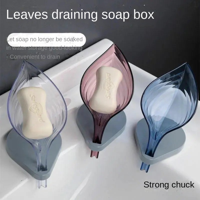 Mới Khay Đựng Xà Phòng Hình Chiếc Lá Thiết Kế Sáng Tạo Có Cốc Hút Không Đục Lỗ Cho Phòng Tắm