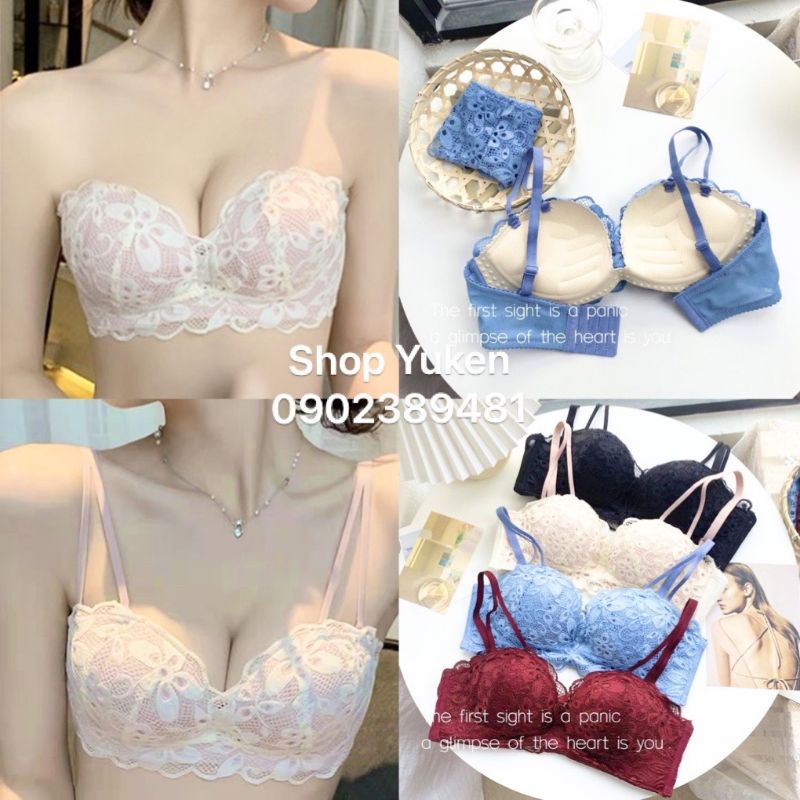 ❤Áo Ngực Ren Cúp Tròn❤Đệm Bàn Tay Không Gọng-Bo Tròn-Áo Lót