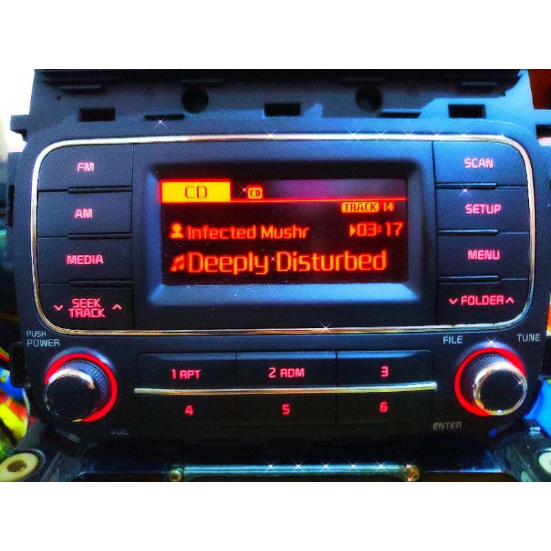 Đầu amply CD radio AUX usb tháo xe KIA K3 K4.