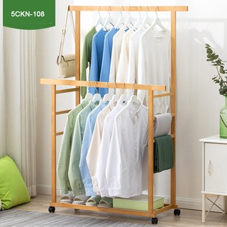Kệ treo quần áo di động bằng gỗ tre MOBI-RAYON
