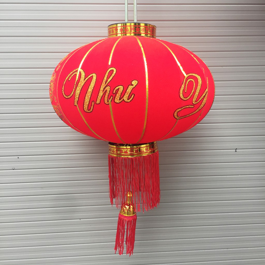 Đèn lồng đỏ cá chép D= 40cm Vạn Sự Như Ý trang trí Tết
