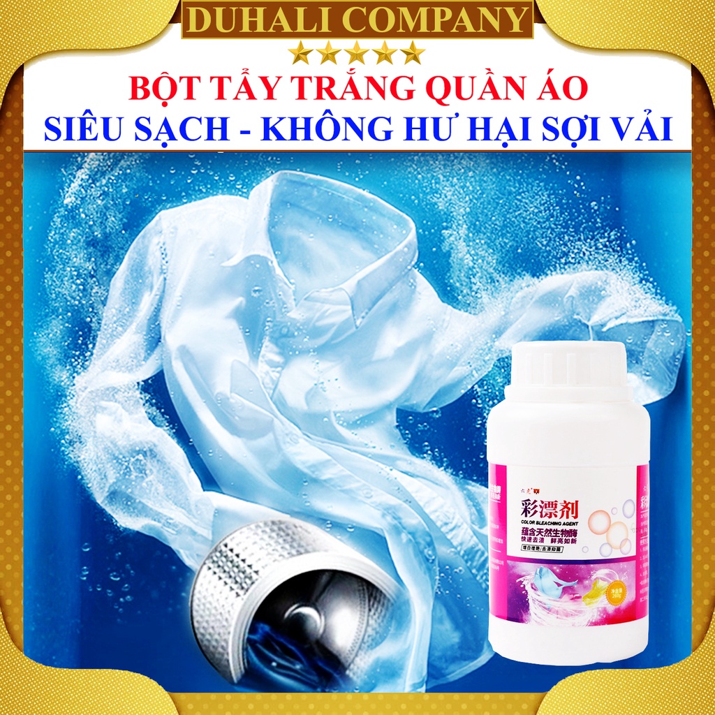 [2 HỘP] Thuốc Tẩy Trắng Quần Áo - Tẩy Trắng Quần Áo - Hộp Bột Giặt Trắng Mốc Ố Vàng, Javen Làm Sạch Vải - Duhali