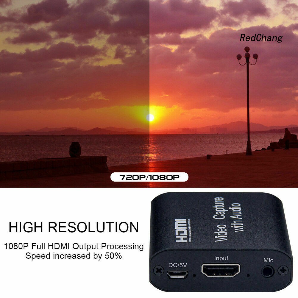 -SPQ- 1080P 30Hz HDMI Video Capture Audio Card Game Home Office Recorder with Loop