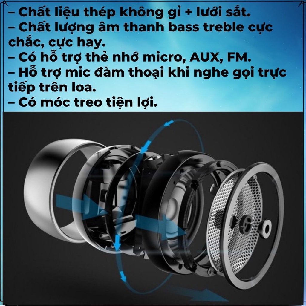 Loa Bluetooth Nghe Nhạc Công Suất Lớn, Bass Mạnh, Có Khe Cắm Thẻ Nhớ, Đèn Led Giá Rẻ Cho Điện Thoại, Máy Tính - TuLaTech
