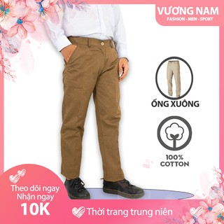 Quần kaki nam trung niên ống suông cao cấp đẹp vải in sọc VN43B
