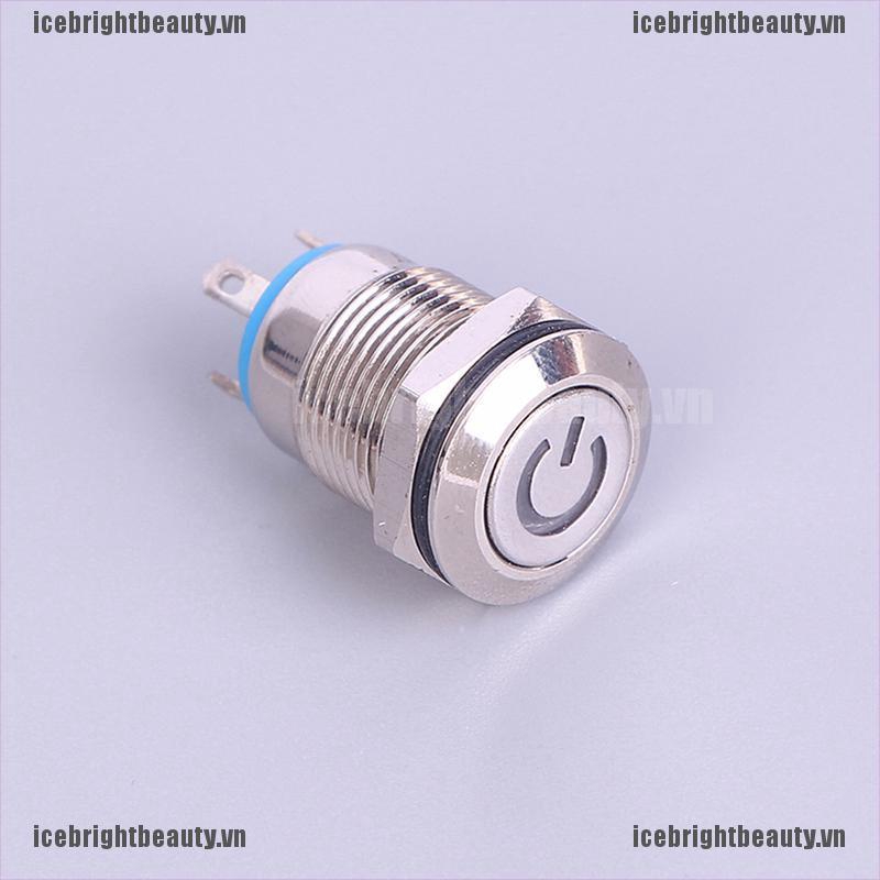 Công Tắc Đèn LED Bằng Kim Loại Màu Đen 12mm 12V
