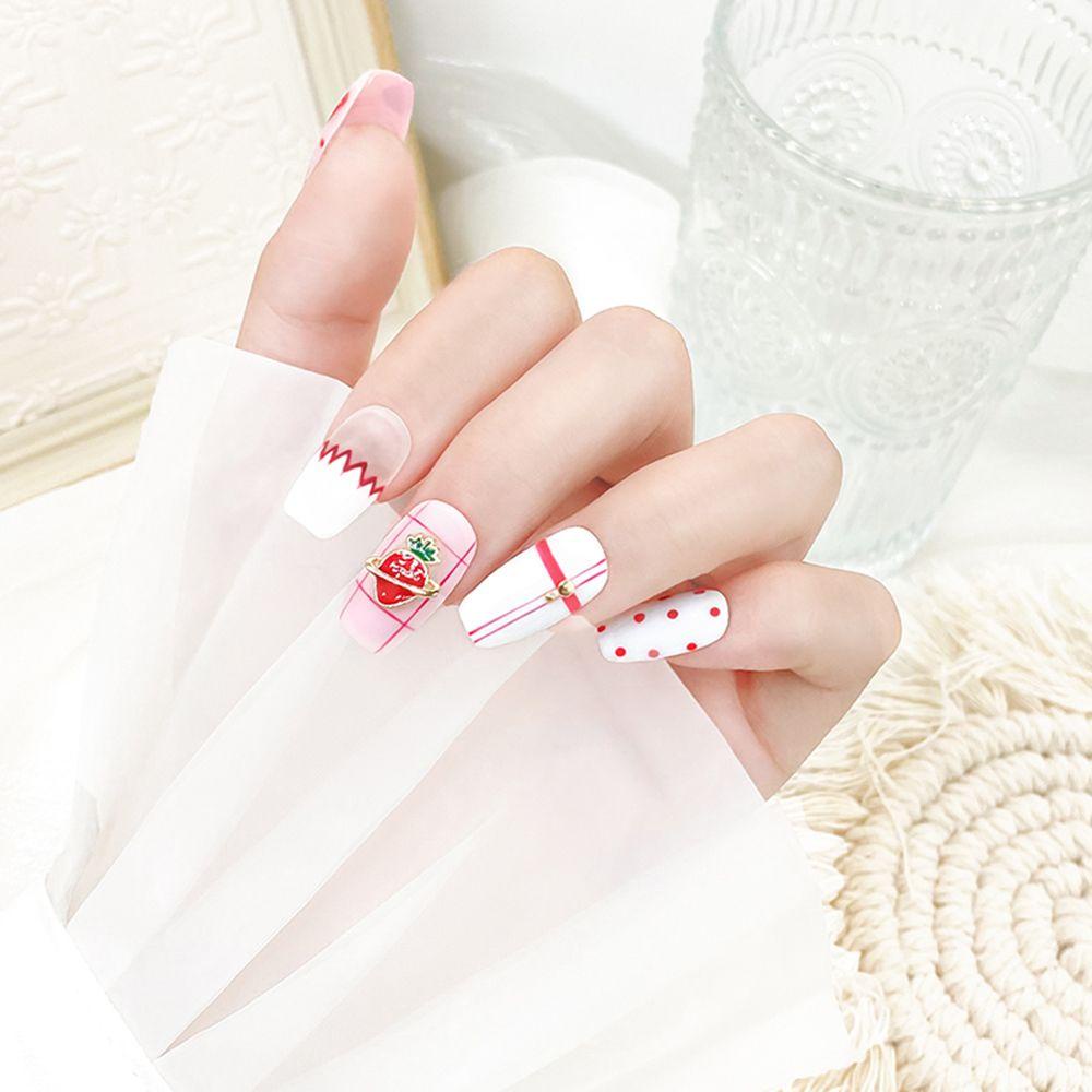 Phụ Kiện Trang Trí Móng Tay Nghệ Thuật 3D Hình Hoa Dâu Tây Ba Chiều Bằng Hợp Kim Xinh Xắn DIY