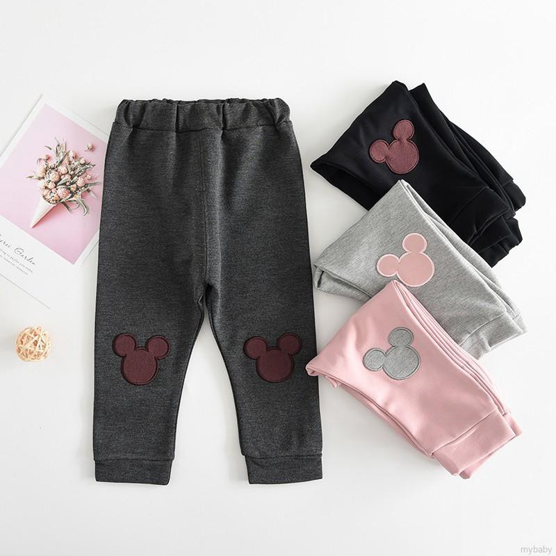 Quần Legging Cotton Lưng Thun In Họa Tiết Hoạt Hình Cho Bé Gái