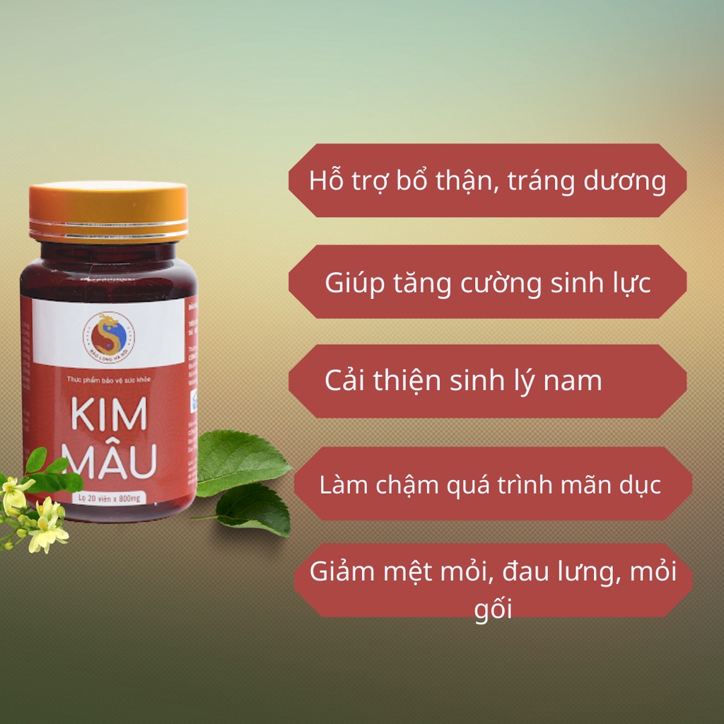 Viên uống tăng cường sinh lý Nam Kim Mâu - Giúp bổ Thận, tráng dương, tăng sinh lực, Đông Nam Dược Bảo Long