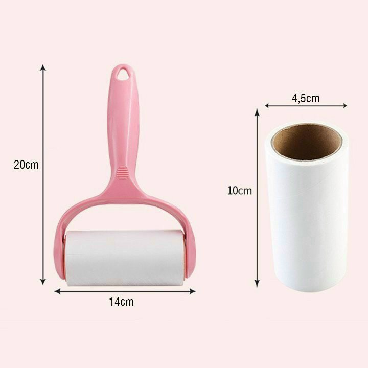 Con lăn dính bụi bẩn quần áo xoay 360 độ, cây lăn cầm tay hút dính lông chó mèo sợi vải trên chăn đệm bàn salon-TP036