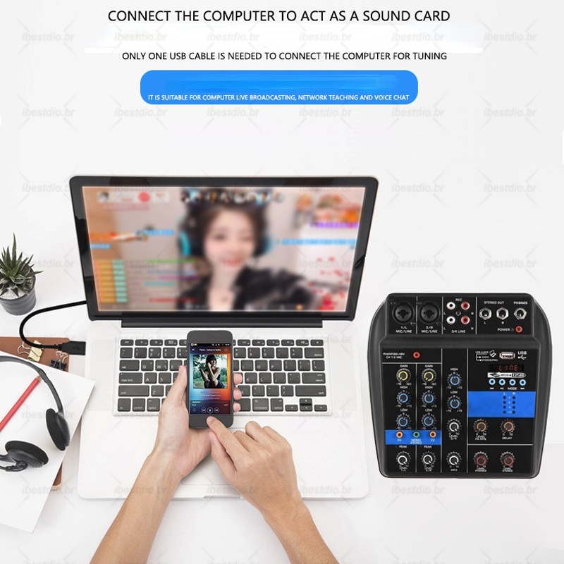 Thẻ Âm Thanh Mini Bluetooth 4 Kênh Cho Máy Tính Cổng USB