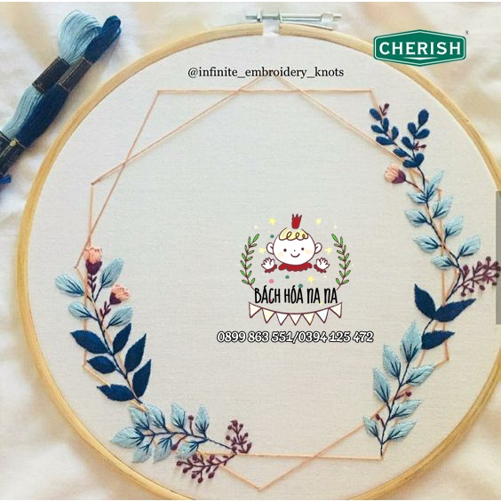 DIY bộ KIT tập thêu tay Chúc mừng sinh nhật handmade GÓI NGUYÊN LIỆU TỰ THÊU Bách hóa na na