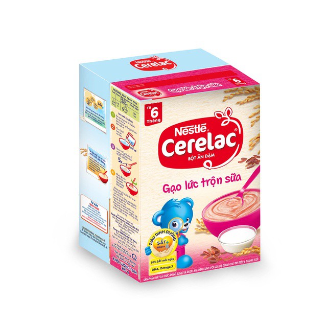 [Tặng kèm chén ăn dặm] Bột Ăn Dặm Nestle Cerelac - Gạo Lức Trộn Sữa (200g)