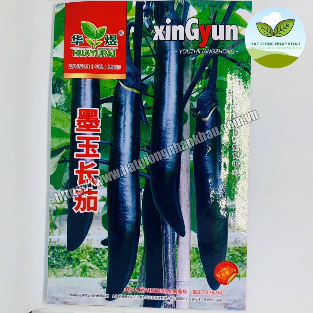 Hạt giống cà tím siêu dài (Nội địa Trung). 0,5 gr/gói
