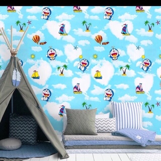 Giấy dán tường Doremon cây dừa kèm video thực tế